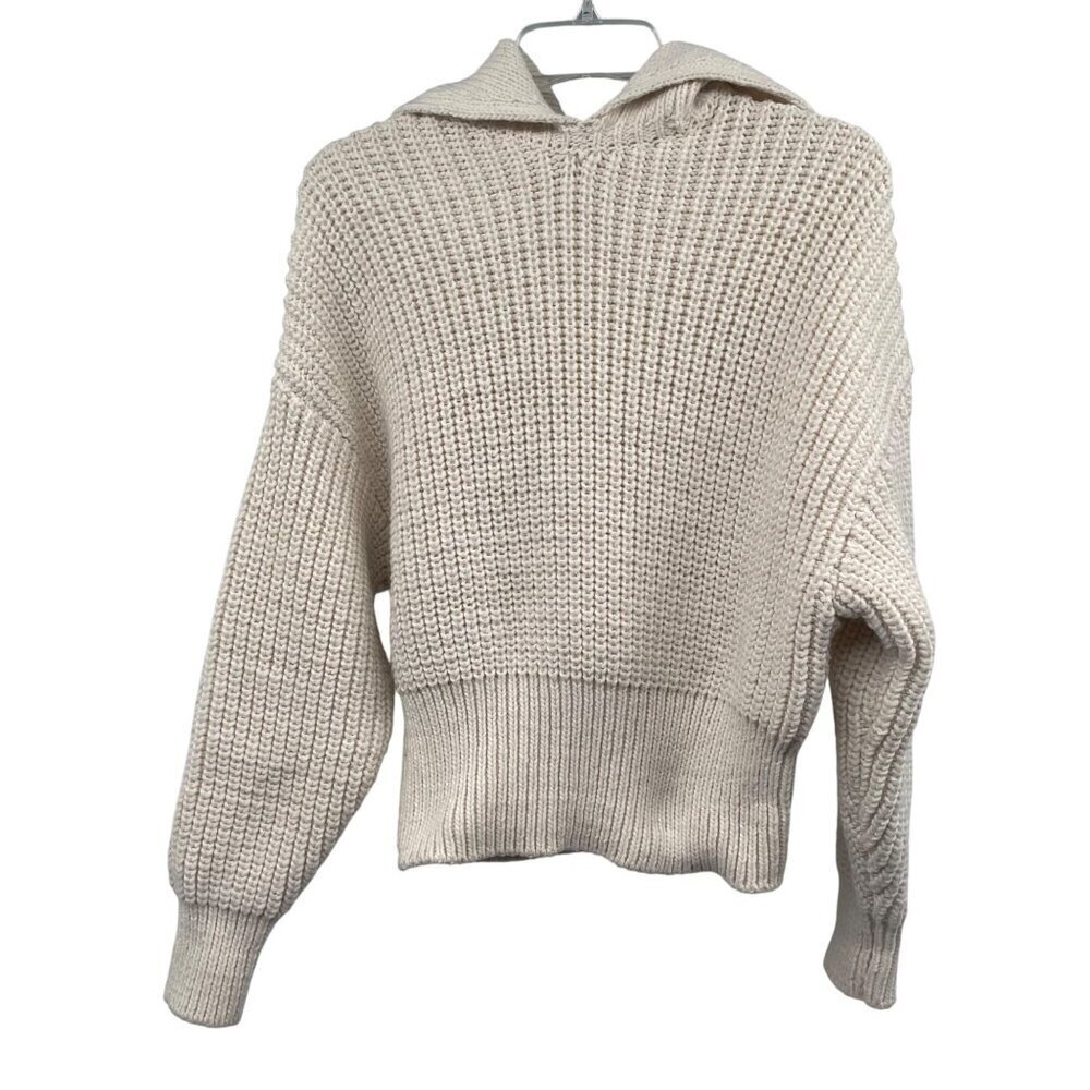 H&M Womens Knit Collared Sweater Long Sleeve Cream Size Small